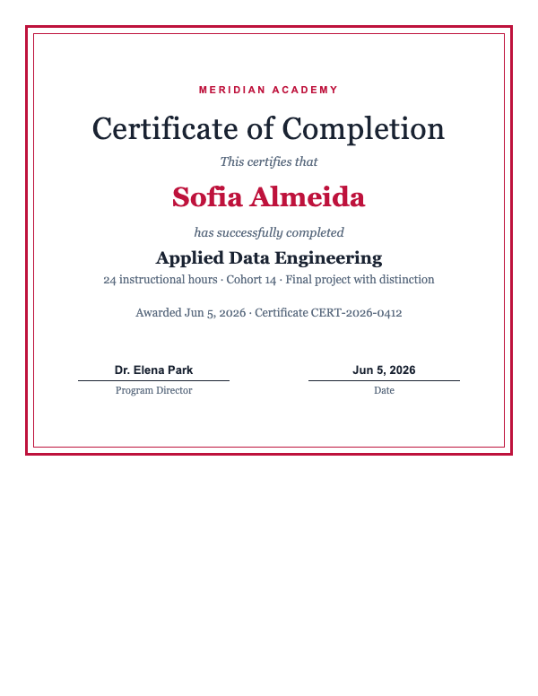 certificate of completion