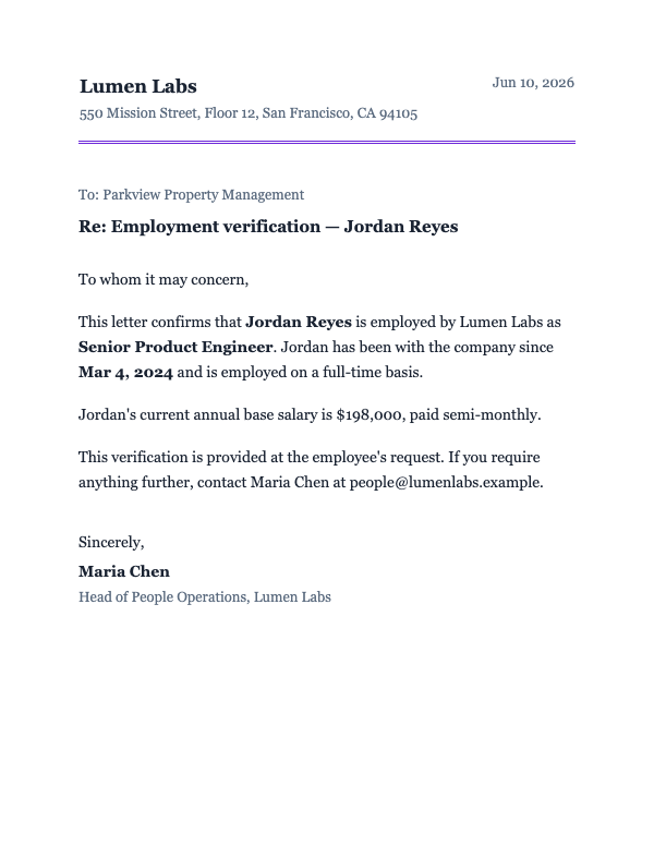 employment verification