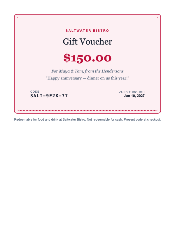 gift voucher