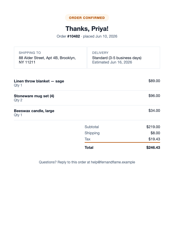 order confirmation