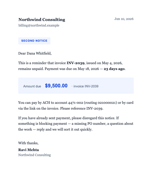 payment reminder