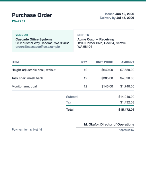 purchase order