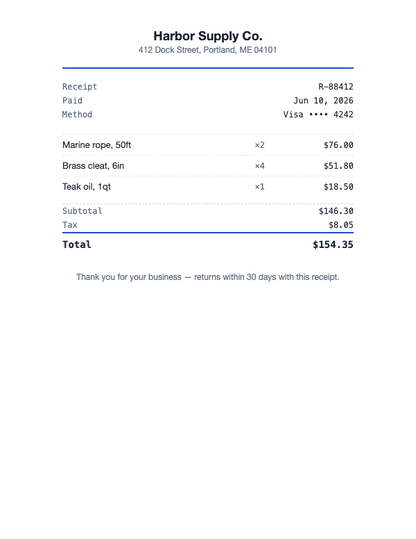 receipt